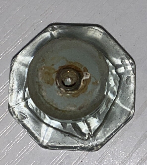 Vtg Blue Depression Glass Drawer Pull Octagon Diamond Vintage