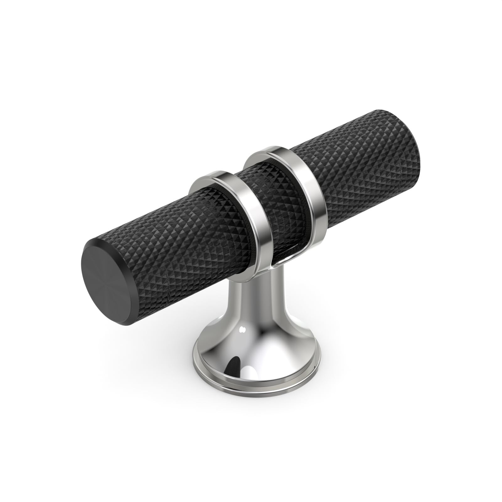 10 Pack Matte Black and Silver Knurled Cabinet Knobs Kitchen Black Knobs Draw…